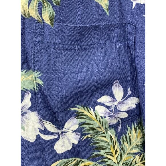 Hilo Hattie Women Size XL Extra Large Aloha Hawaiian Top Shirt Blue Floral EUC - Picture 5 of 7